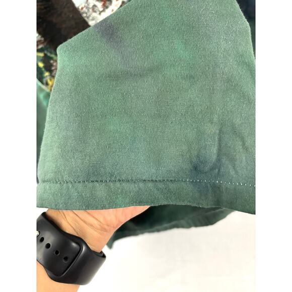 VTG 90s Green Tie-dyed Bald Eagle Flying Over Mountains T-Shirt X-LARGE - Picture 8 of 11